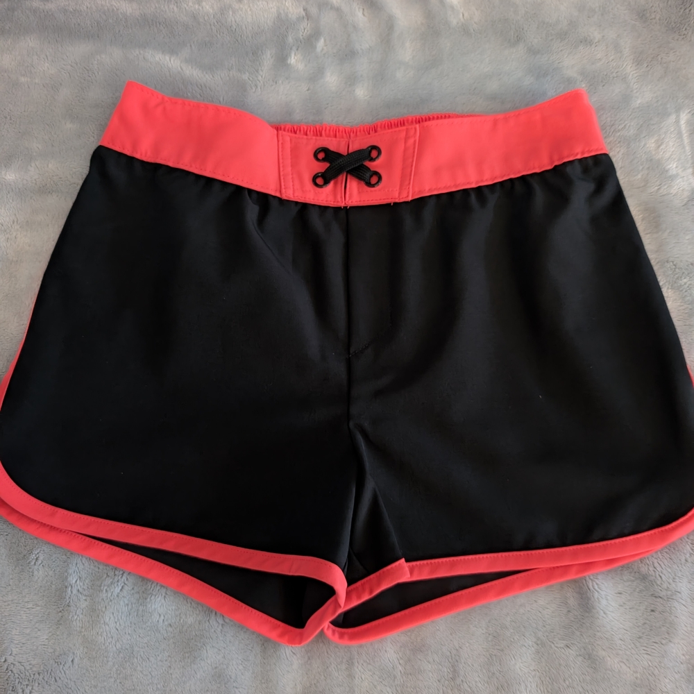 Cat & Jack Coral and Black Swim Shorts - Picture 2 of 7